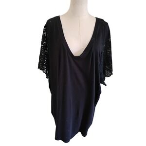 Torrid Plus Size  Black Lace Sleeve Blouse Size 5X